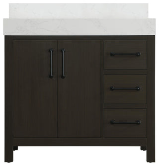 Home Living 36" Single Bathroom Vanity, Mocha Brown With Backsplash