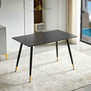 Gewnee Black Modern Kitchen Dining MDF Table For Smart Home