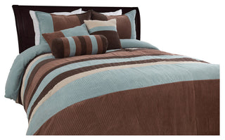 Geo 7-PC Complete Comforter Set, Blue, Twin, 6-Pc