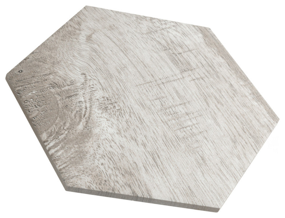 Sawnwood Hex Grey Porcelain Floor and Wall Tile