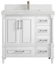 Aberdeen 36 Center Sink Bath Vanity in White 2" Empira Quartz