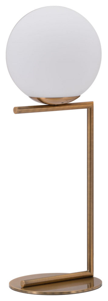 Table Lamp, Glass, Steel Metal, Brass, Gold, White, Kitchen Lounge Cafe Bistro