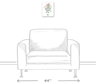 Watercolor Mistletoe Canvas Wall Art, Unframed, 8"x10"