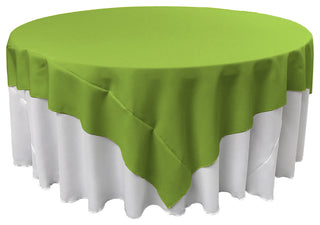 LA Linen Square Polyester Poplin Tablecloth, Lime, 72"x72"