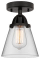 Small Cone Semi-Flush Mount, Matte Black, Clear, Clear