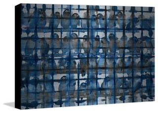 "Crowded Blue" UV Ink Print on Brushed Aluminum, 60"x40"