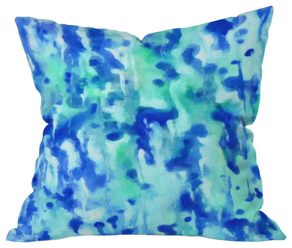 Rosie Brown Blue On Blue Outdoor Throw Pillow, 26x26x7