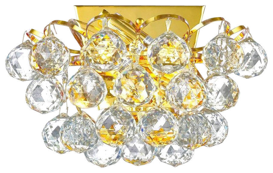 Elegant Godiva Wall Sconce, Gold Finish With Royal Cut Crystal