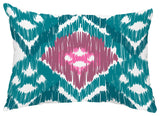 Original 14"x20" Decorative Abstract Outdoor Throw Pillow, Teal