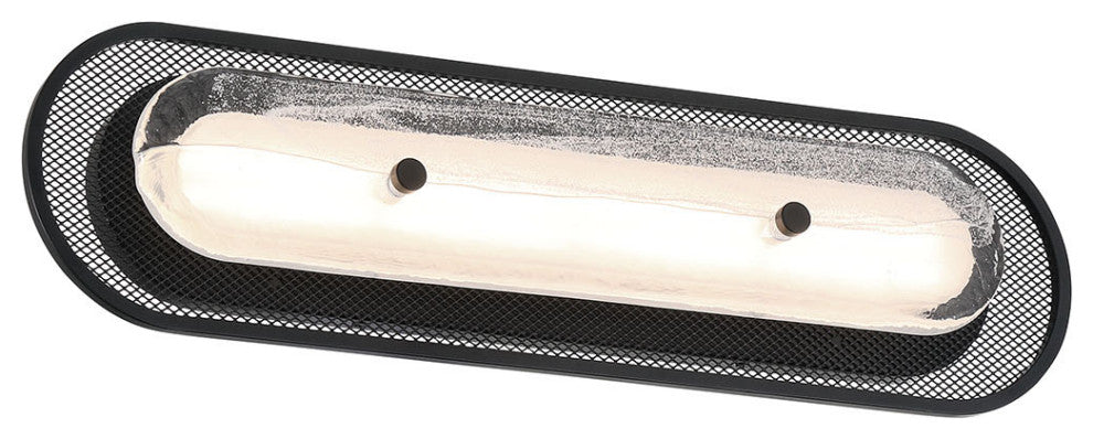Tramore, Wall Sconce, 22", Matte Black, Silver Glass