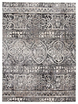 Weave & Wander Kiba Charcoal/Ivory Rug, 8'9"x8'9" Round