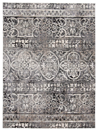 Weave & Wander Kiba Charcoal/Ivory Rug, 8'9"x8'9" Round