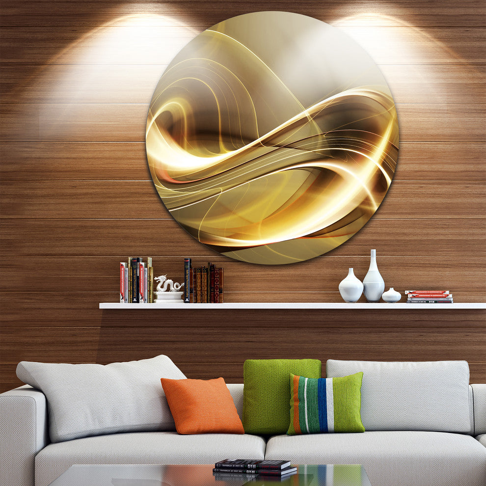 Elegant Modern Sofa, Abstract Digital Disc Metal Artwork, 11"