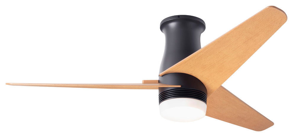 Velo Flush DC Fan, Dark Bronze Finish, 48" Maple Blades, 17W LED