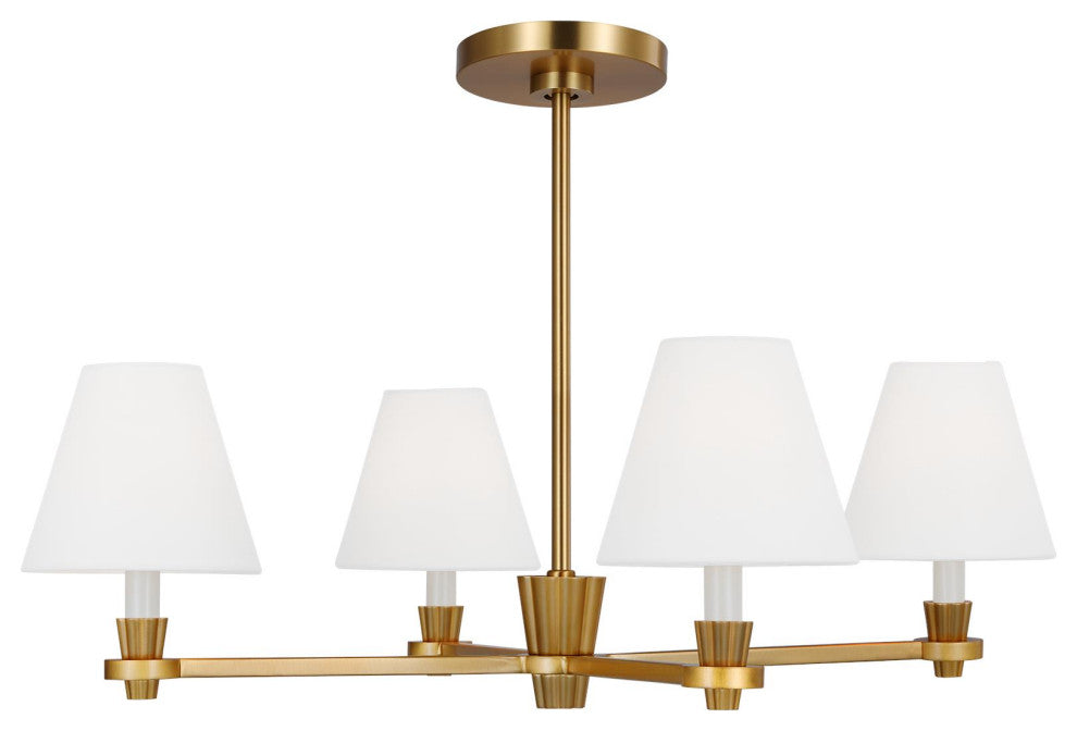 Paisley Medium Chandelier, Burnished Brass