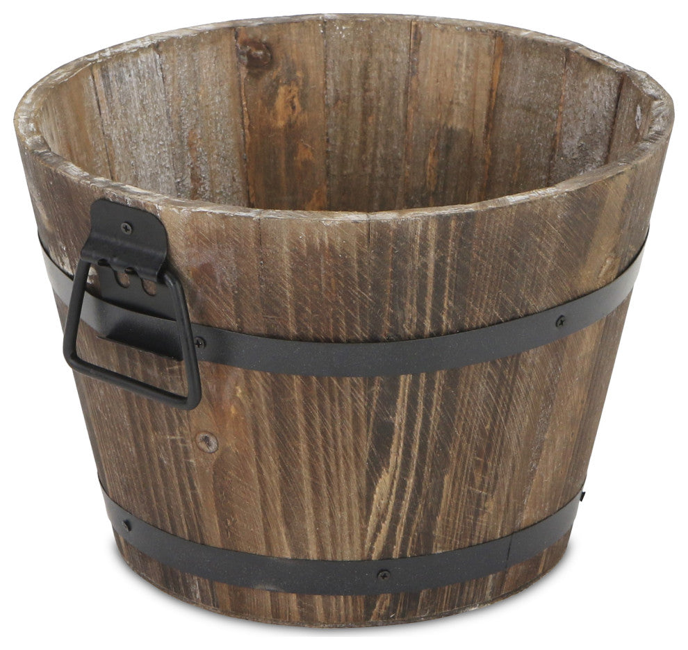Wooden Barrel Garden Bucket