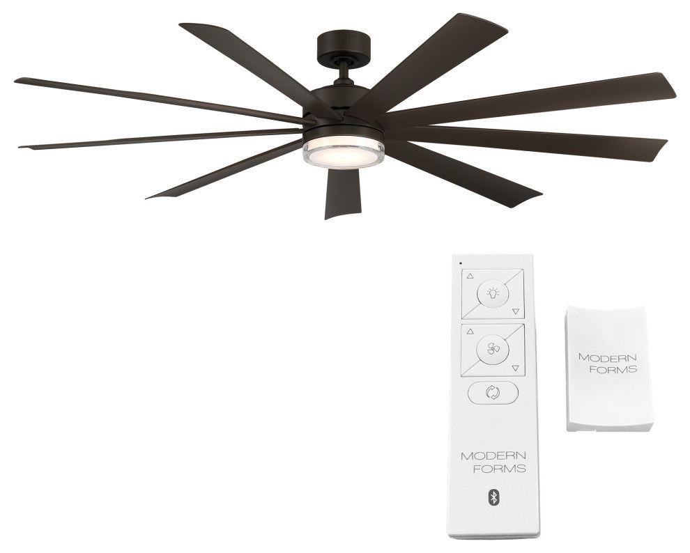 Wynd XL Indoor/Outdoor Smart Ceiling Fan, 72", Bronze, 2700K Light Kit