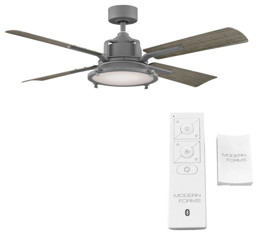 Nautilus 4-Blade Smart Ceiling Fan 56" Graphite Weathered Wood, 3500K LED Kit