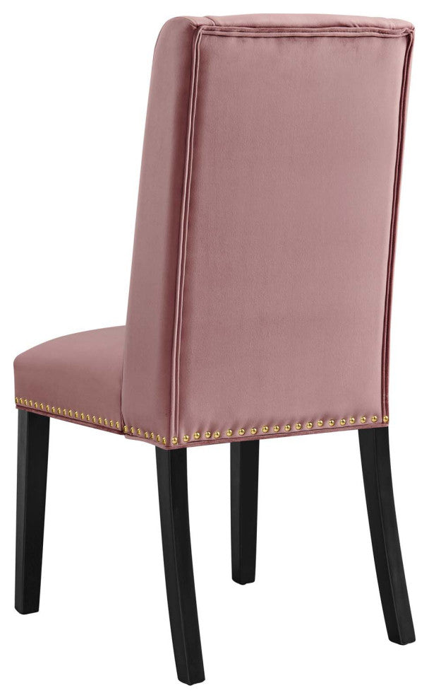 Dining Chair, Nailhead, Set of 2, Pink, Velvet, Modern, Cafe Bistro Hospitality