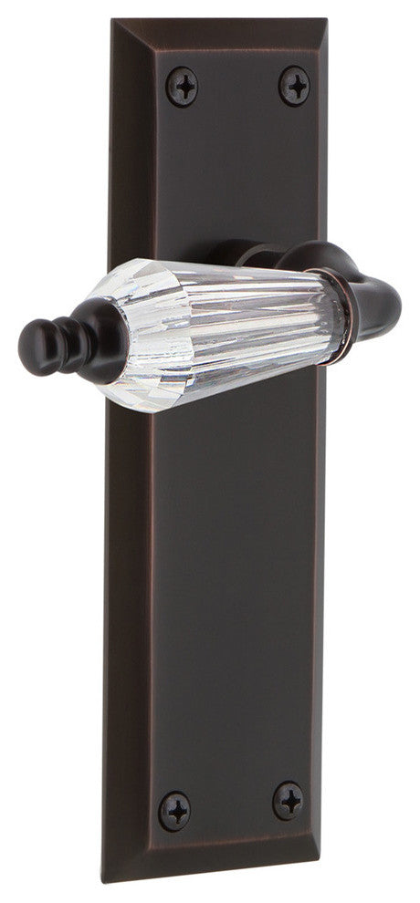 New York Plate Privacy Parlor Lever, Timeless Bronze