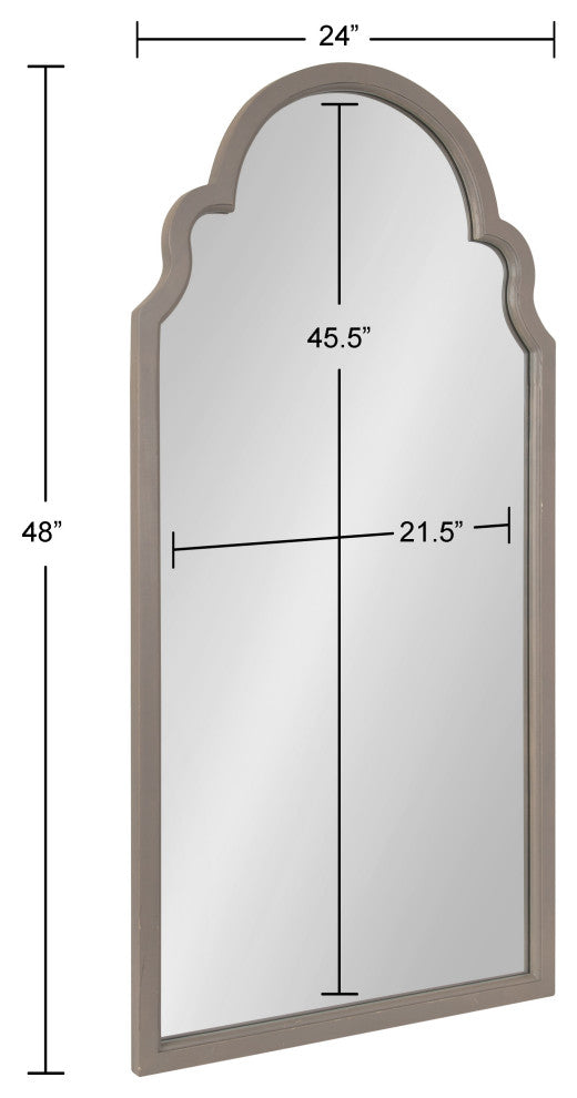 Hogan Arch Framed Mirror, Gray, 24"x48"