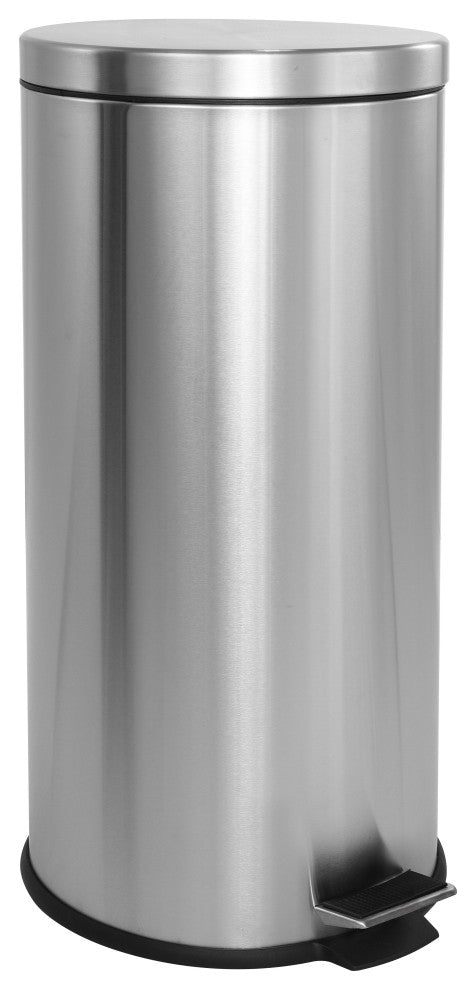 Oscar 8-Gallon Step-Open Trash Can With Mini Trash Can, Stainless Steel