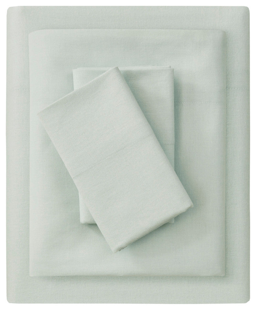 Beautyrest Oversized Flannel 4 Piece Sheet Set, Seafoam Solid