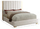 Becca Velvet Upholstered Bed, Cream, Full