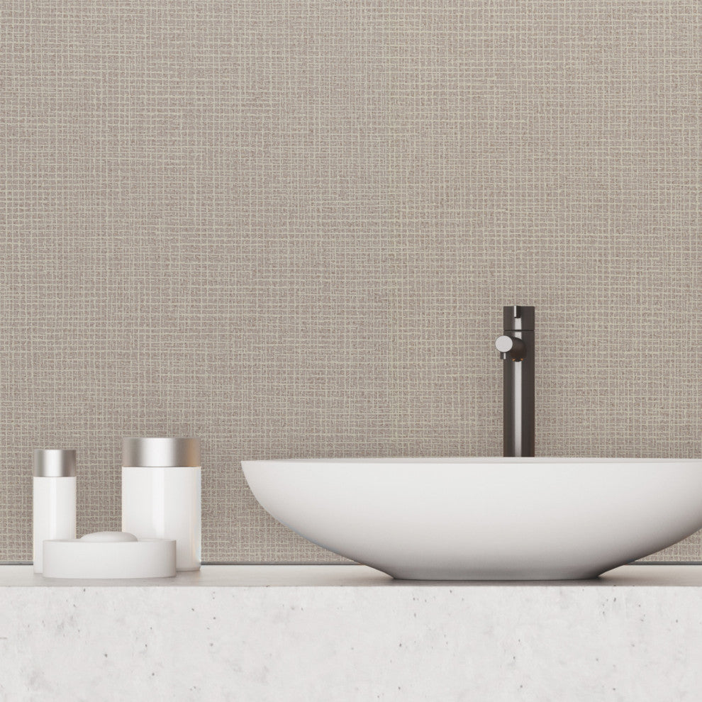 Light Brown Metallic Randing Weave Wallpaper