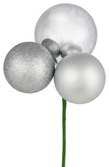 18" Silver Ornament Pick 4/Bg
