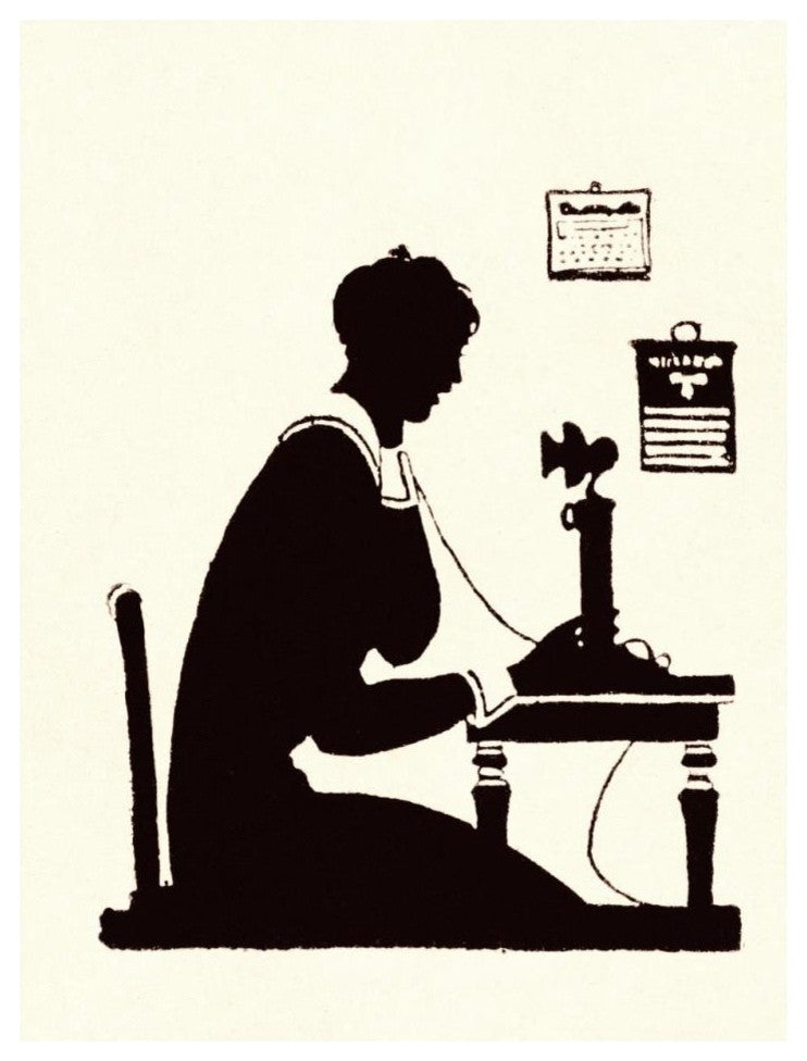 "Homemaker Makes a Phone Call" Digital Paper Print by Maxfield Parrish, 26"x34"