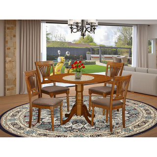 5 Pc Kitchen Nook Dining Set -Round Table Plus 4 Dinette Chairs