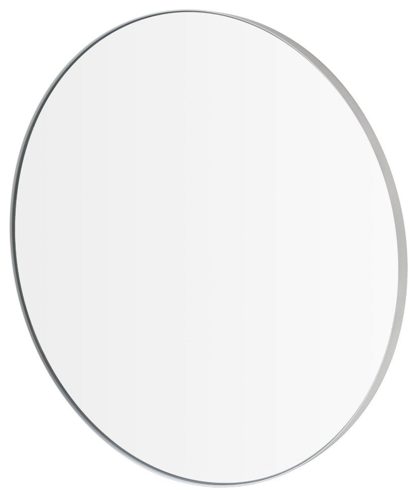 RIM Round Accent Mirror - Clear Glass with White Rim