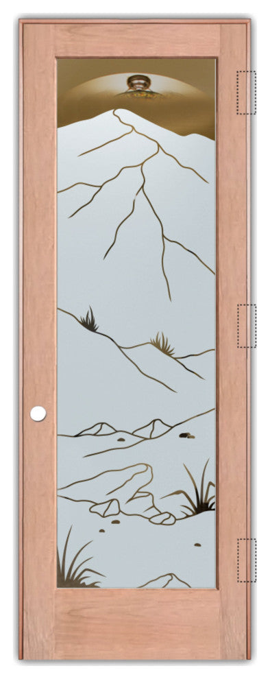 Interior Prehung Door or Interior Slab Door - Mountains Foliage - Cherry -...