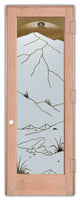 Interior Prehung Door or Interior Slab Door - Mountains Foliage - Cherry -...