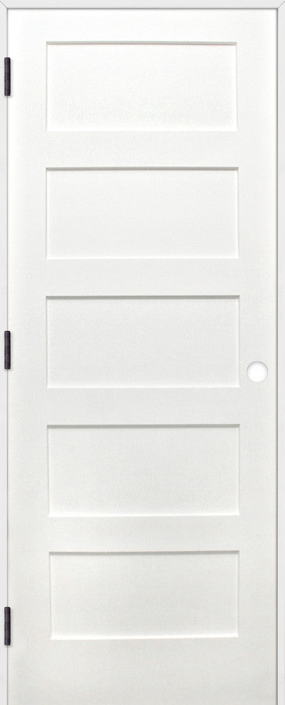 Interior Prime Pine 5-Panel Shaker Reversible Handing Pre-hung Door Kit, 24x80