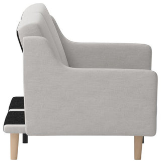 Delphine Premium Convertible Split Back Sofa Futon with Curved Armrests, Gray