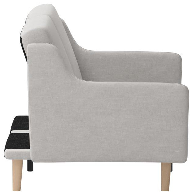 Delphine Premium Convertible Split Back Sofa Futon with Curved Armrests, Gray