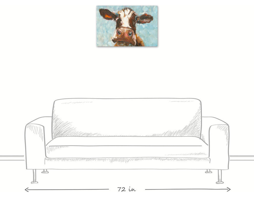 Curious Cow 1 Canvas Wall Art, 16"x24", Unframed