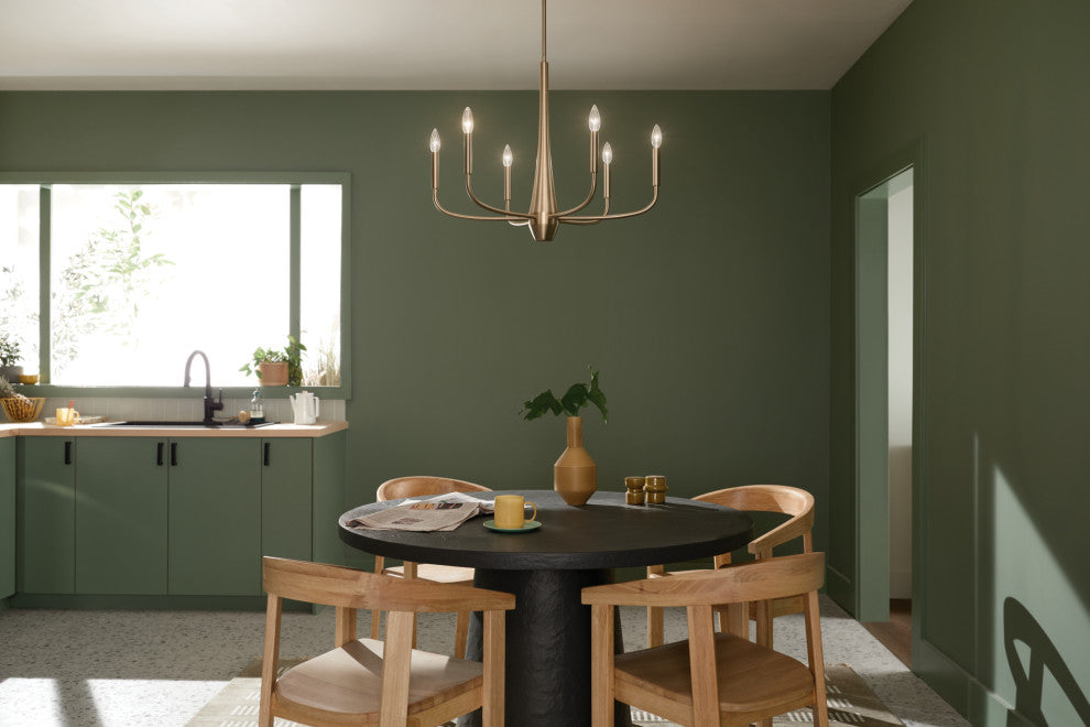 Deela 6 Light Chandelier 1 Tier Medium, Champagne Bronze