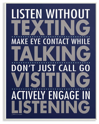 Stupell Ind. Listen Without Texting Wall Plaque Art, 10x15