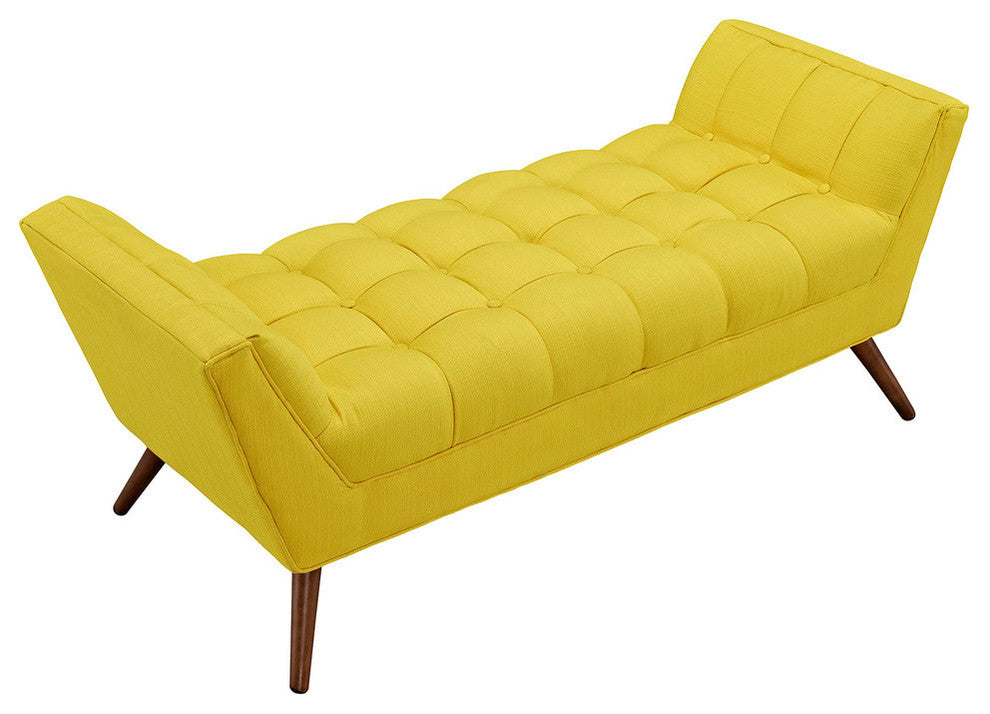 Response Medium Upholstered Fabric Bench, Sunny