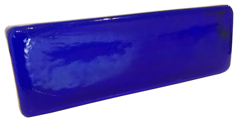 2x6 Field Tile Hand Poured Glass Tile, Cobalt