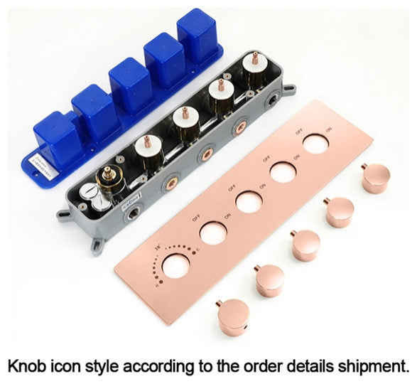 LED Musical Shower System, Hand Shower, Rose Gold A - Remote Control Light