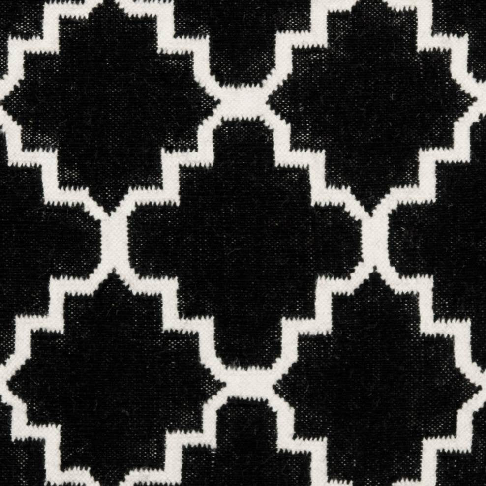 Safavieh Dhurries Dhu554L Black, Ivory Area Rug, 6''x6'' Square