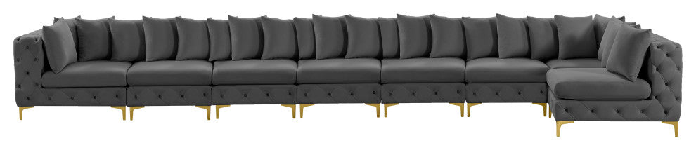 Tremblay Modular Sectional, Grey, L-Shaped, 8-Piece: Armless (6), Corner (2)