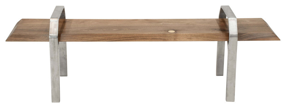 Walnut Coffee Table with Cast Aluminium Legs 55"x16"x13"