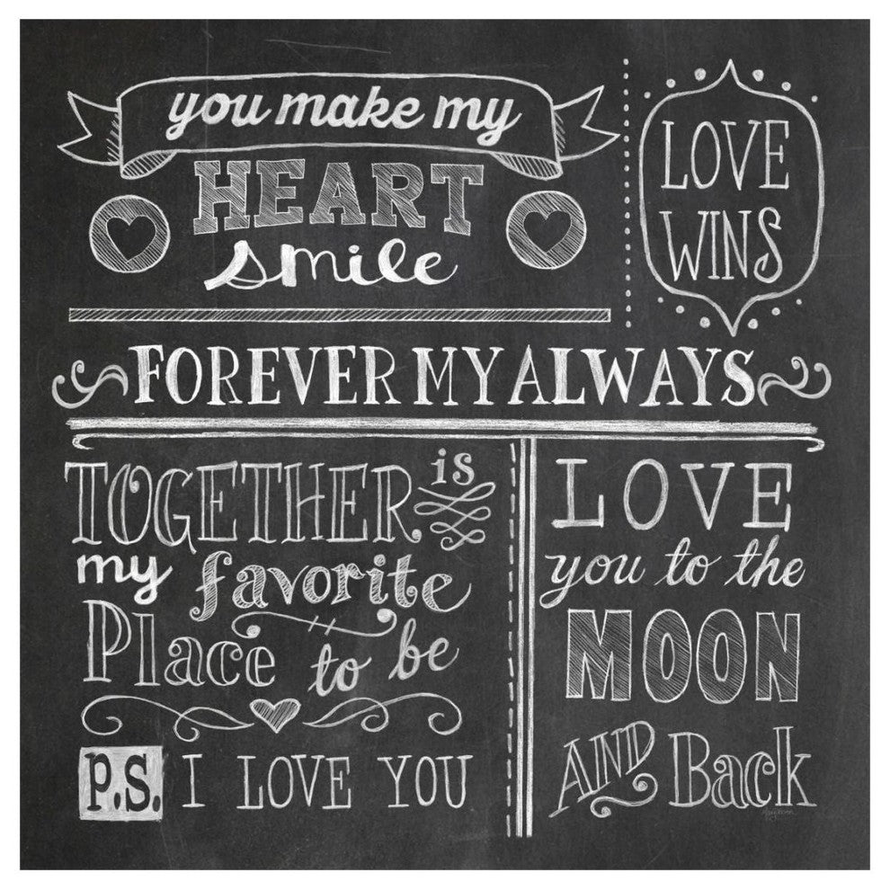 "Inspiration Chalkboard I" Digital Paper Print by Mary Urban, 20"x20"