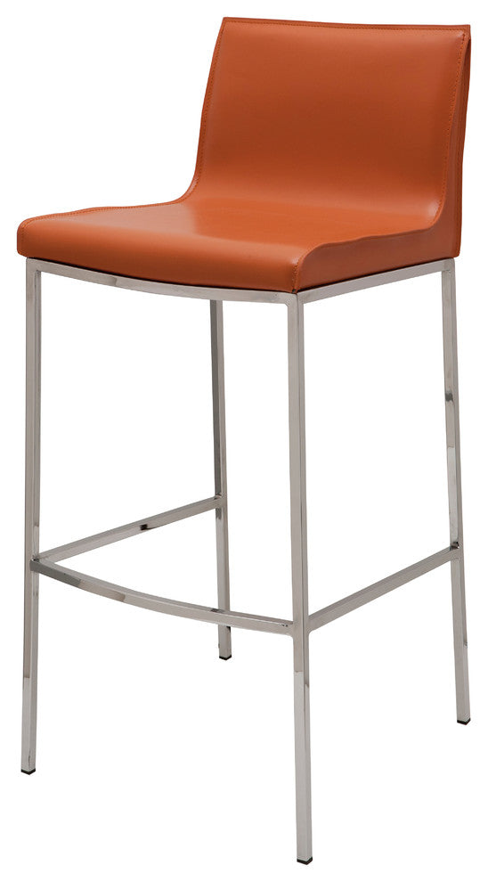 Colter Leather Stool, Ochre, Bar Height