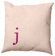 16"x16" Modern Monogram Decorative Throw Pillow, Dusty Rose